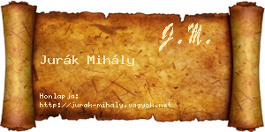 Jurák Mihály névjegykártya